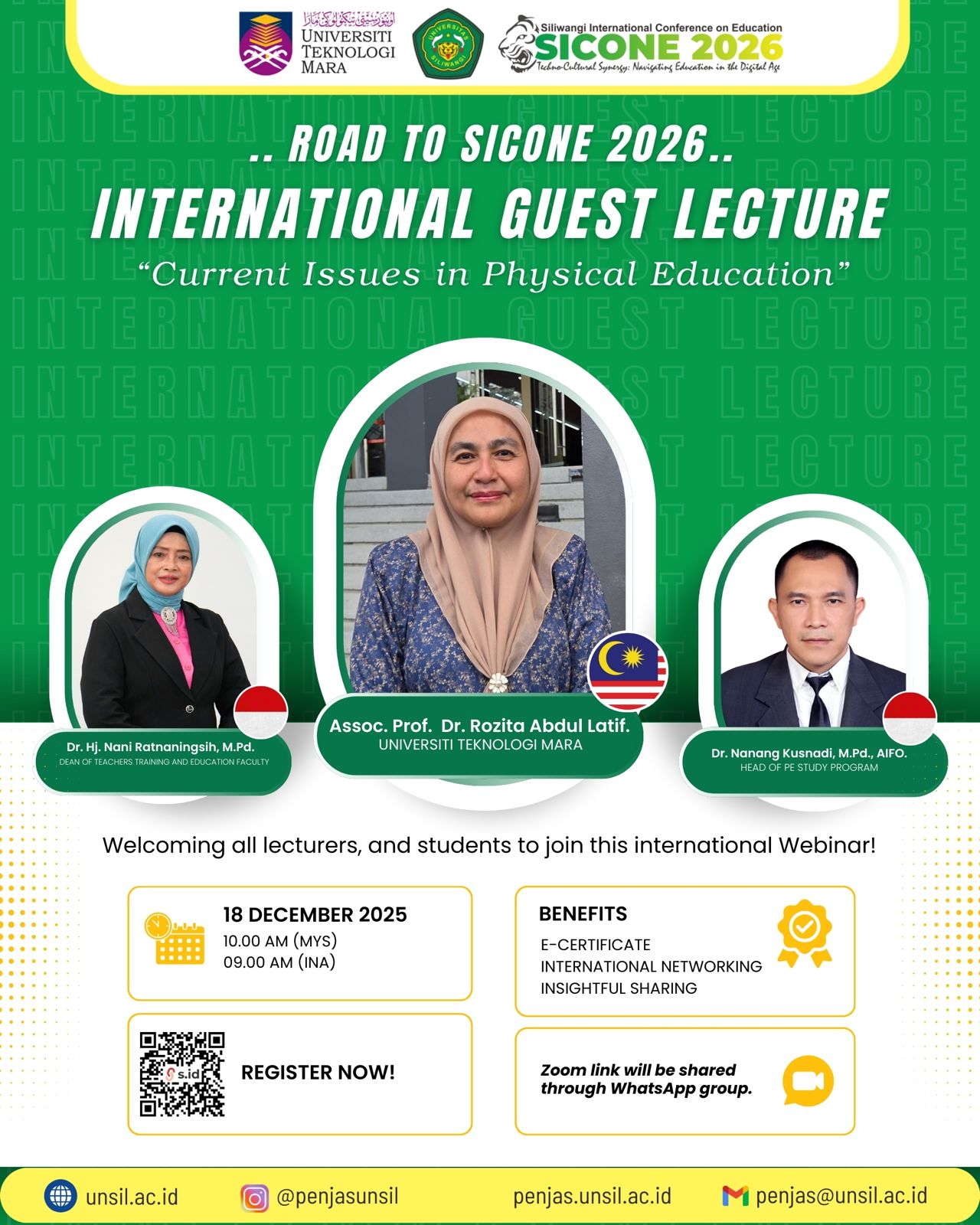 ROAD TO SICONE 2026  INTERNATIONAL GUEST LECTURE: “Current Issues in Physical Education”